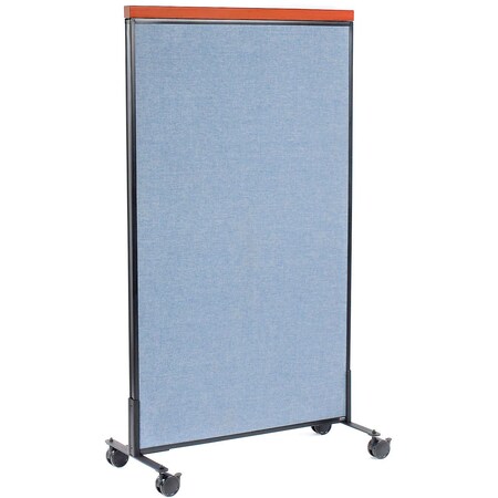 Interion By Global Industrial Interion Mobile Deluxe Office Partition Panel, 36-1/4inW x 64-1/2inH, Blue 694968MBL